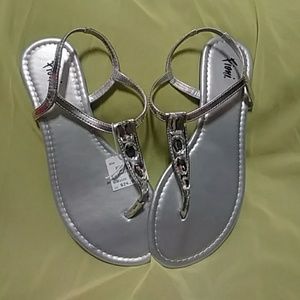Silver Rhinestone Sandals